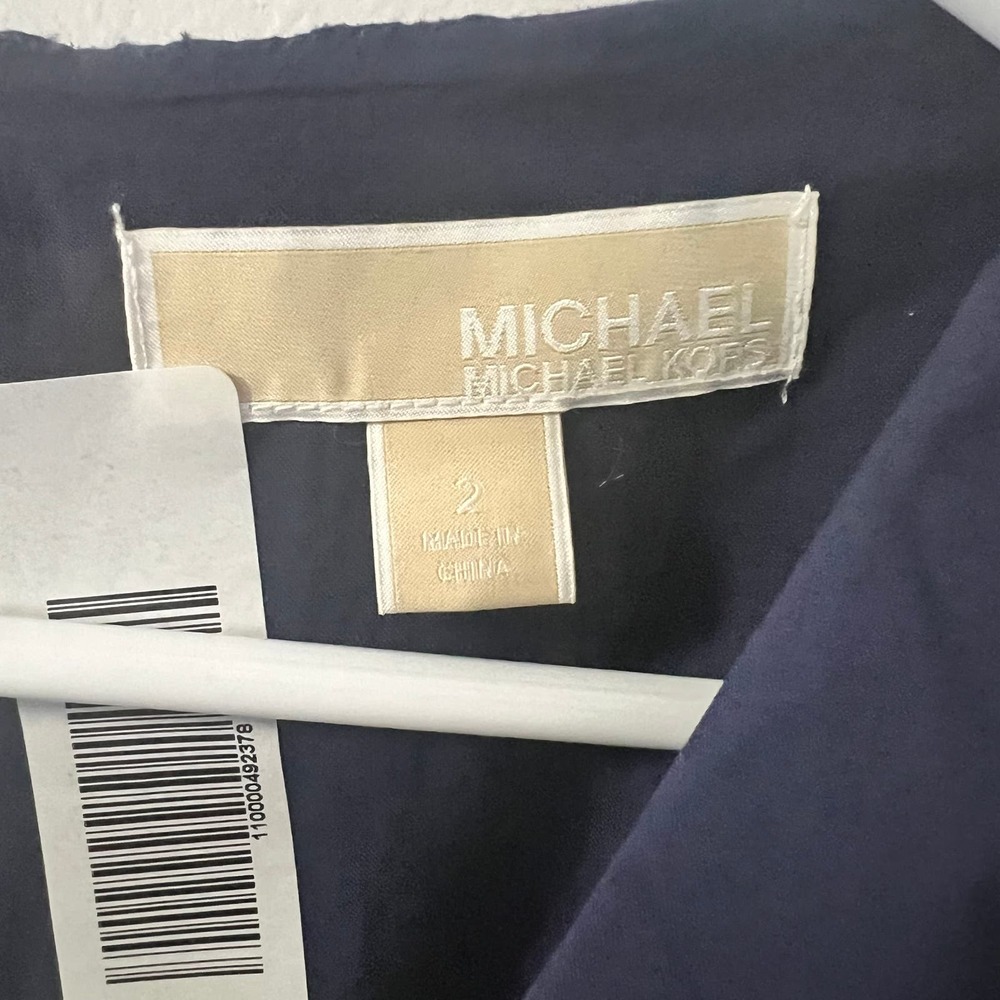 Women's Michael Kors Stretch Cotton Poplin Midi Dress Size 2 - Picture 4 of 4